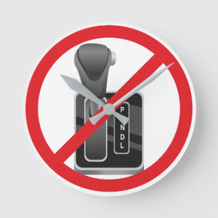 Anti-Automatic – Funny Stick Shift Manual Gearbox  Round Clock