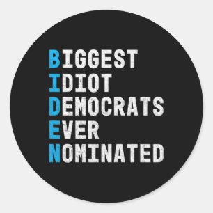 Anti Biden For President Hidin From Biden Creepy J Classic Round Sticker