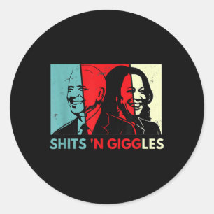 Anti Biden Harris S &#';n Giggles Political Gift 1 Classic Round Sticker