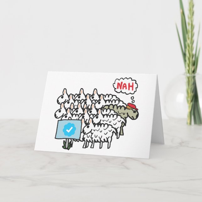 Anti Blue Check Mark Card (Front)