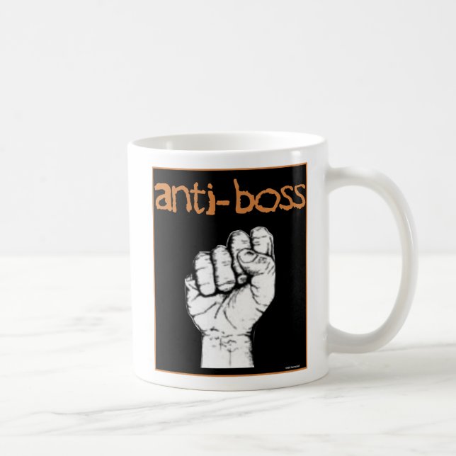 Anti Boss no slave wage raised fist rights labour Coffee Mug (Right)