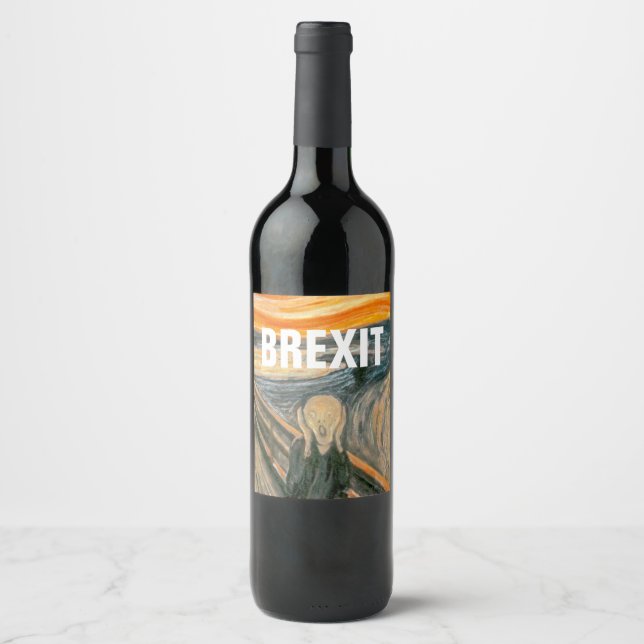 ANTI BREXIT, "The Scream" by Edvard Munch, 1893: Wine Label (Front)