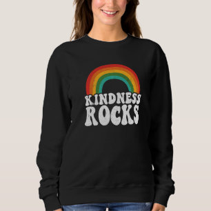Anti Bullying Hippie Retro Teacher Rainbow Kindnes Sweatshirt