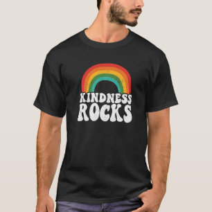 Anti Bullying Hippie Retro Teacher Rainbow Kindnes T-Shirt