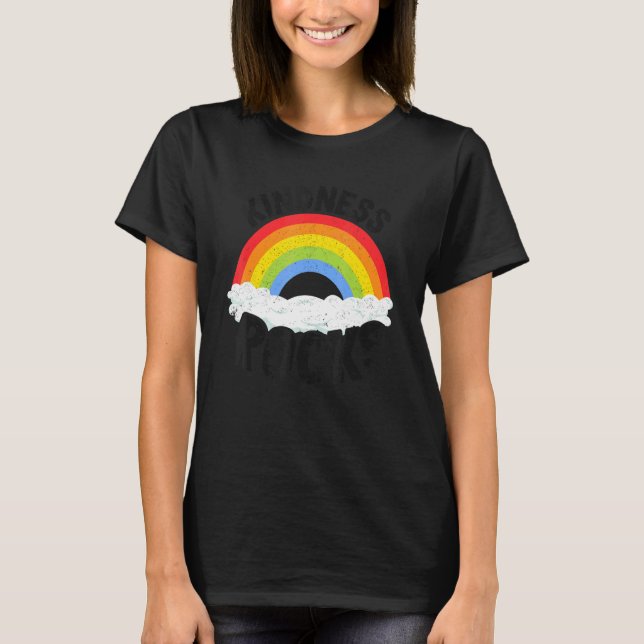 Anti Bullying Hippie Retro Teacher Rainbow Kindnes T-Shirt (Front)