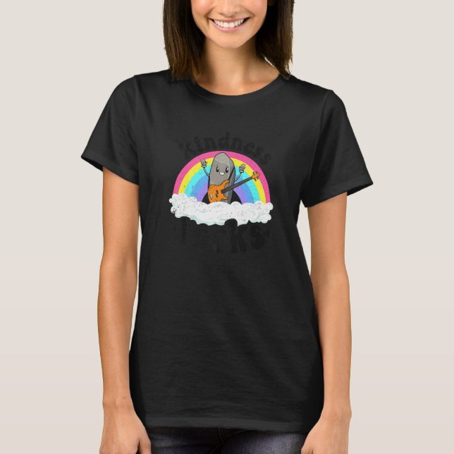 Anti Bullying Rainbow Hippie Music Teacher Kindnes T-Shirt (Front)