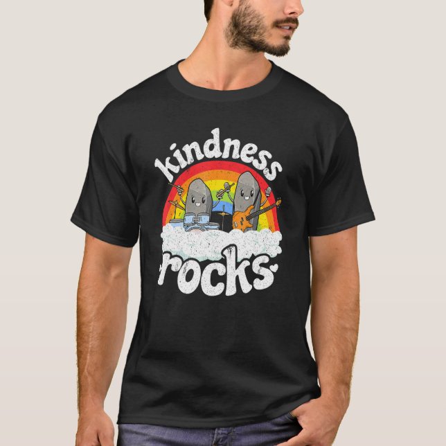 Anti Bullying Rainbow Hippie Music Teacher Kindnes T-Shirt (Front)