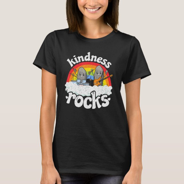 Anti Bullying Rainbow Hippie Music Teacher Kindnes T-Shirt (Front)
