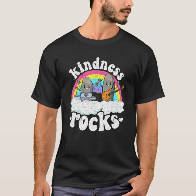 Anti Bullying Rainbow Hippie Music Teacher Kindnes T-Shirt (Front)