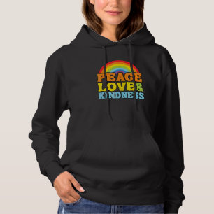 Anti Bullying Rainbow Peace Hippie Peace Love & Ki Hoodie