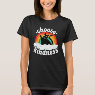 Anti Bullying Rainbow Peace Kind Hippie Cat Choose T-Shirt