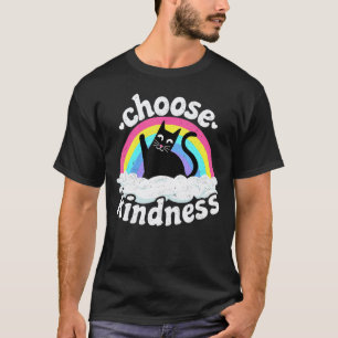 Anti Bullying Rainbow Peace Kind Hippie Cat Choose T-Shirt