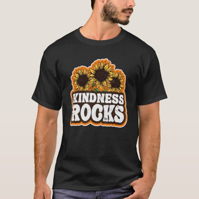 Anti Bullying Sped Teacher Hippie Sunflower Kindne T-Shirt (Front)