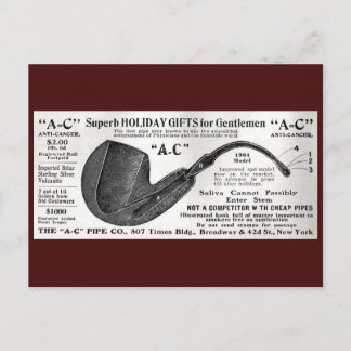 Anti Cancer Pipe Ad Postcard