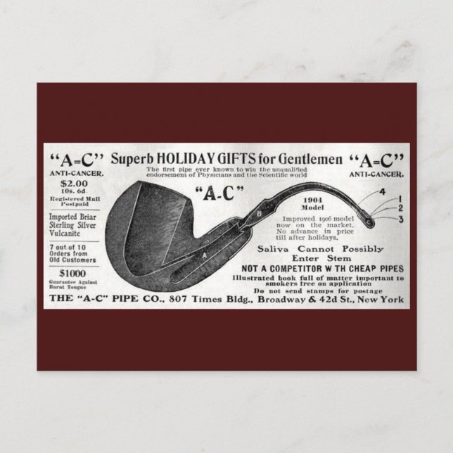 Anti Cancer Pipe Ad Postcard (Front)