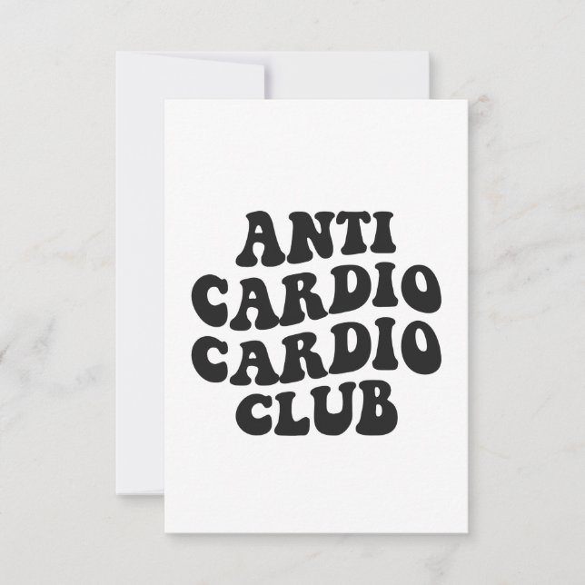 Anti Cardio Club Funny Gym Fitness Coach Gift  Thank You Card (Front)