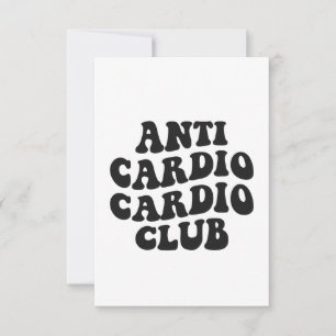 Anti Cardio Club Funny Gym Fitness Coach Gift  Thank You Card