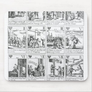 Anti-catholic playing cards commemorating mouse pad