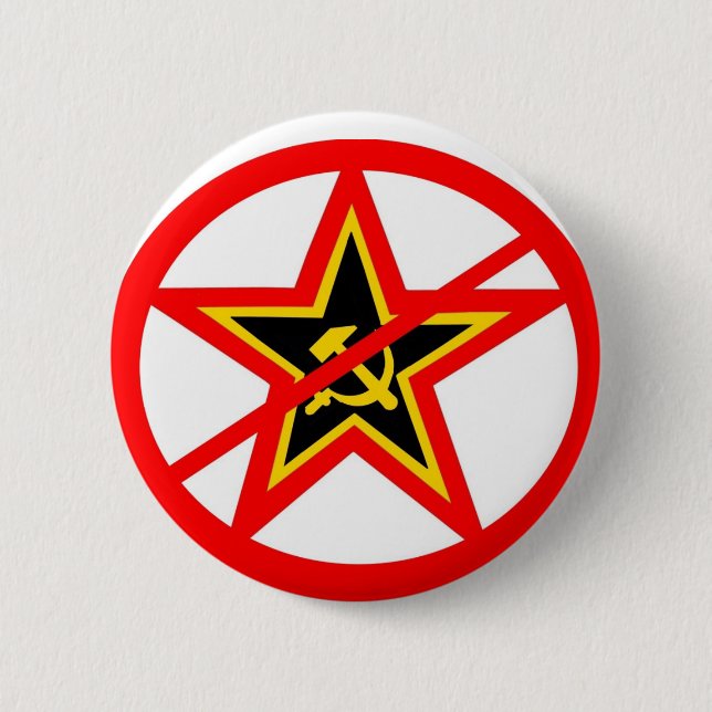 anti-communist 6 cm round badge (Front)