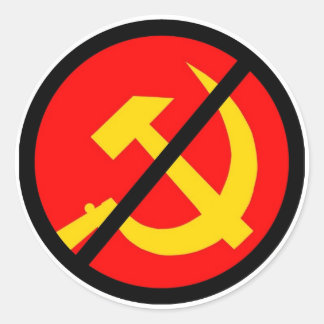 anti-communist classic round sticker