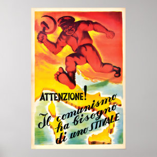 Anti-Communist Italian Propaganda Poster Italy