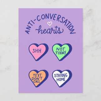 Anti-Conversation Heart Valentine's Day Card