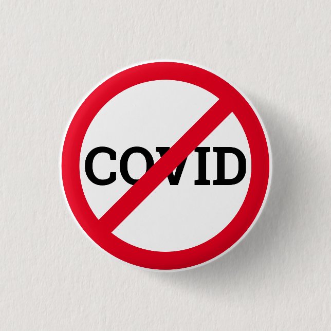 Anti COVID 3 Cm Round Badge (Front)