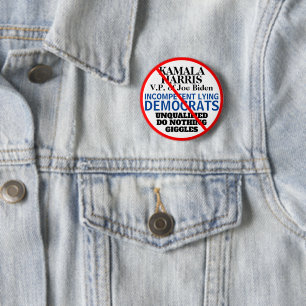 Anti Democratic Party Biden Harris EDIT Names 6 Cm Round Badge