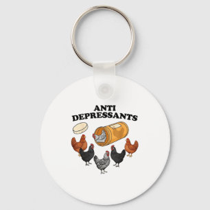 Anti Depressants Chicken  Key Ring