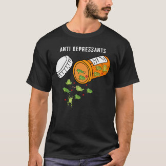Anti Depressants Pils Green Frogs Animals T-Shirt