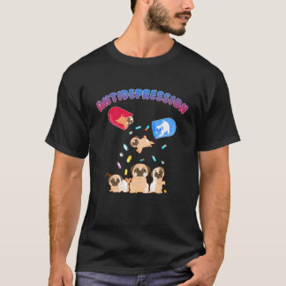 Anti Depression Pug Dog Mental Health Awareness Gi T-Shirt