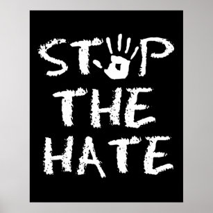 Anti Discrimination Racism and Hate Stop The Hate Poster