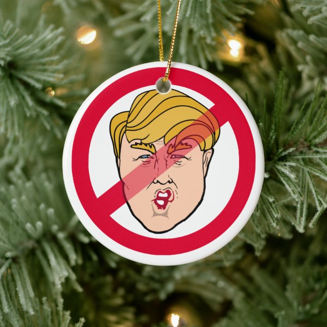 ANTI DONALD Caricature - Anti-Trump - Ceramic Ornament (Tree)