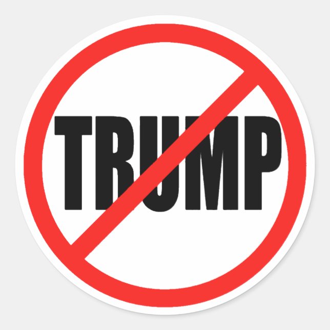 Anti Donald Trump 2016 Round Election Stickers (Front)