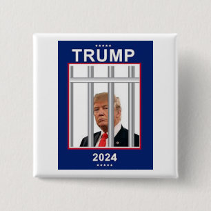Anti Donald Trump 2024 Prison 15 Cm Square Badge