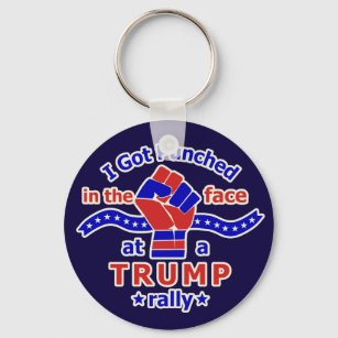 Anti Donald Trump Funny Punched in Face Key Ring