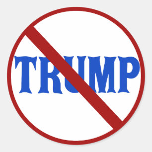 Anti Donald Trump Red X Classic Round Sticker