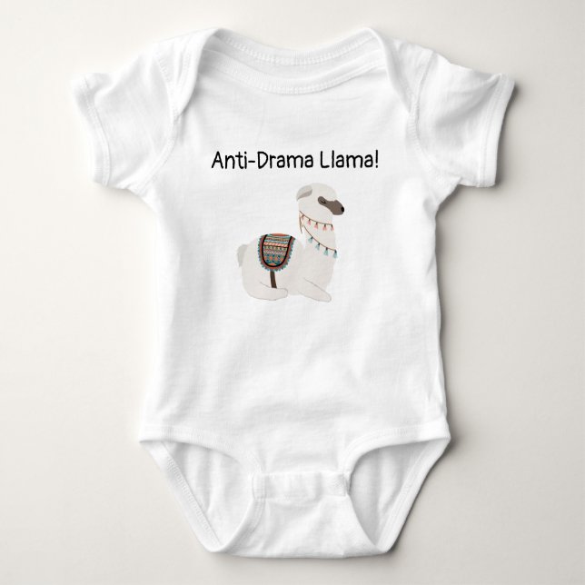 Anti-Drama Llama Baby Bodysuit (Front)