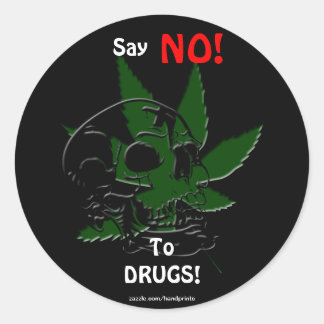 Anti-Drug Skull and Pot Plant Campaign  Stickers