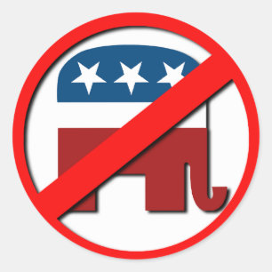 ANTI-ELEPHANT / ANTI-REPUBLICAN CLASSIC ROUND STICKER