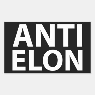 ANTI ELON RECTANGULAR STICKER