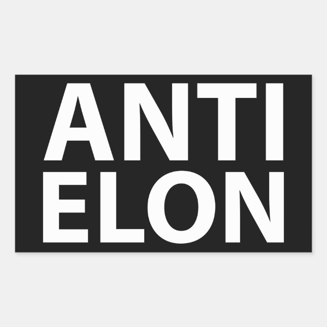 ANTI ELON RECTANGULAR STICKER (Front)