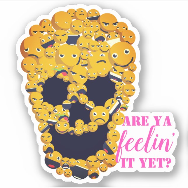 Anti emoji emoticon skull sticker (Front)