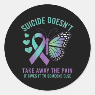 Anti- Emotional Message Butterfly Classic Round Sticker