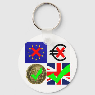 Anti EU & Euro, Pro UK & Pound Sterling (1) Key Ring