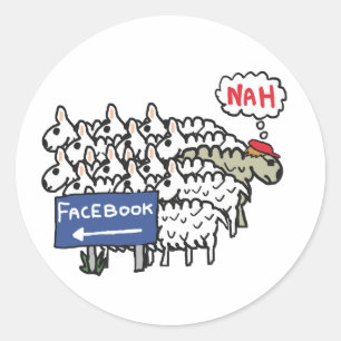 Anti Facebook Classic Round Sticker