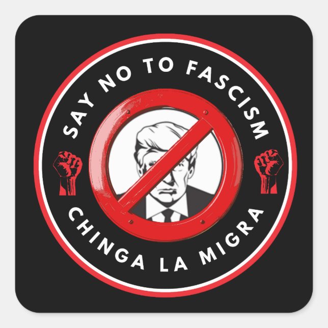 Anti-Facism Denim Jacket Square Sticker (Front)