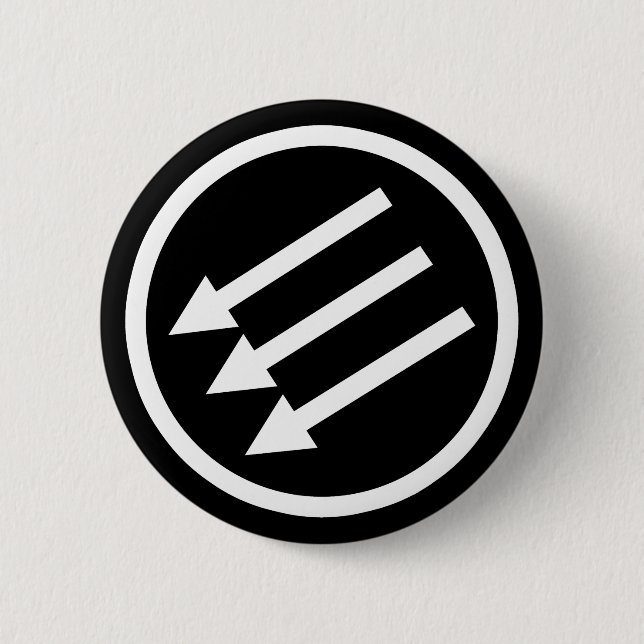 Anti-Fascism White Arrows 6 Cm Round Badge (Front)