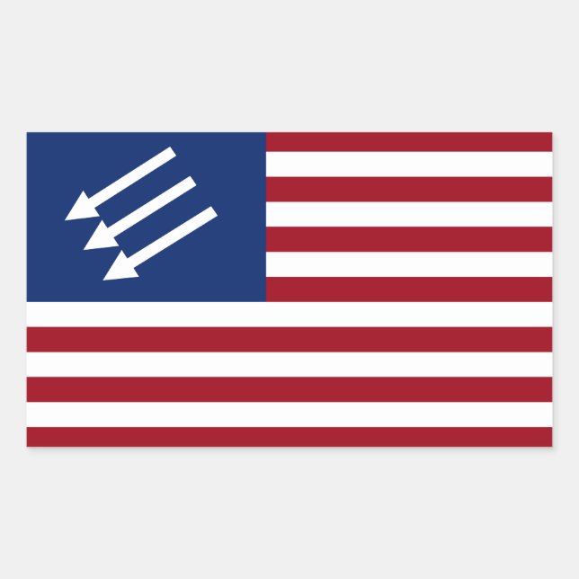 Anti-Fascist American Flag Rectangular Sticker (Front)