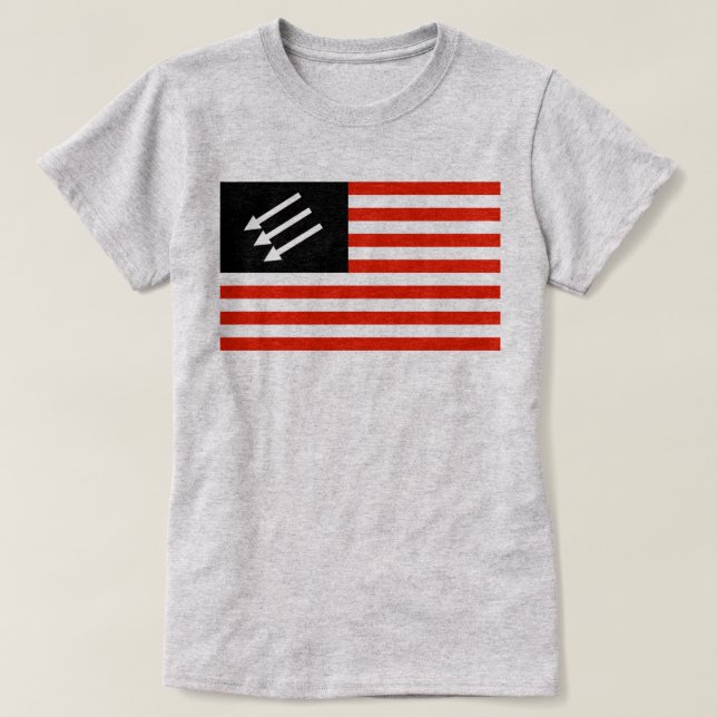 Anti-Fascist American Flag T-Shirt (Design Front)